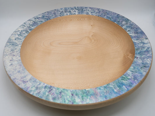 Wooden Beech Fruit Bowl / Coloured with Jo Sonja Iridescent Colours  - Handmade, Wood Turned and Very Unique