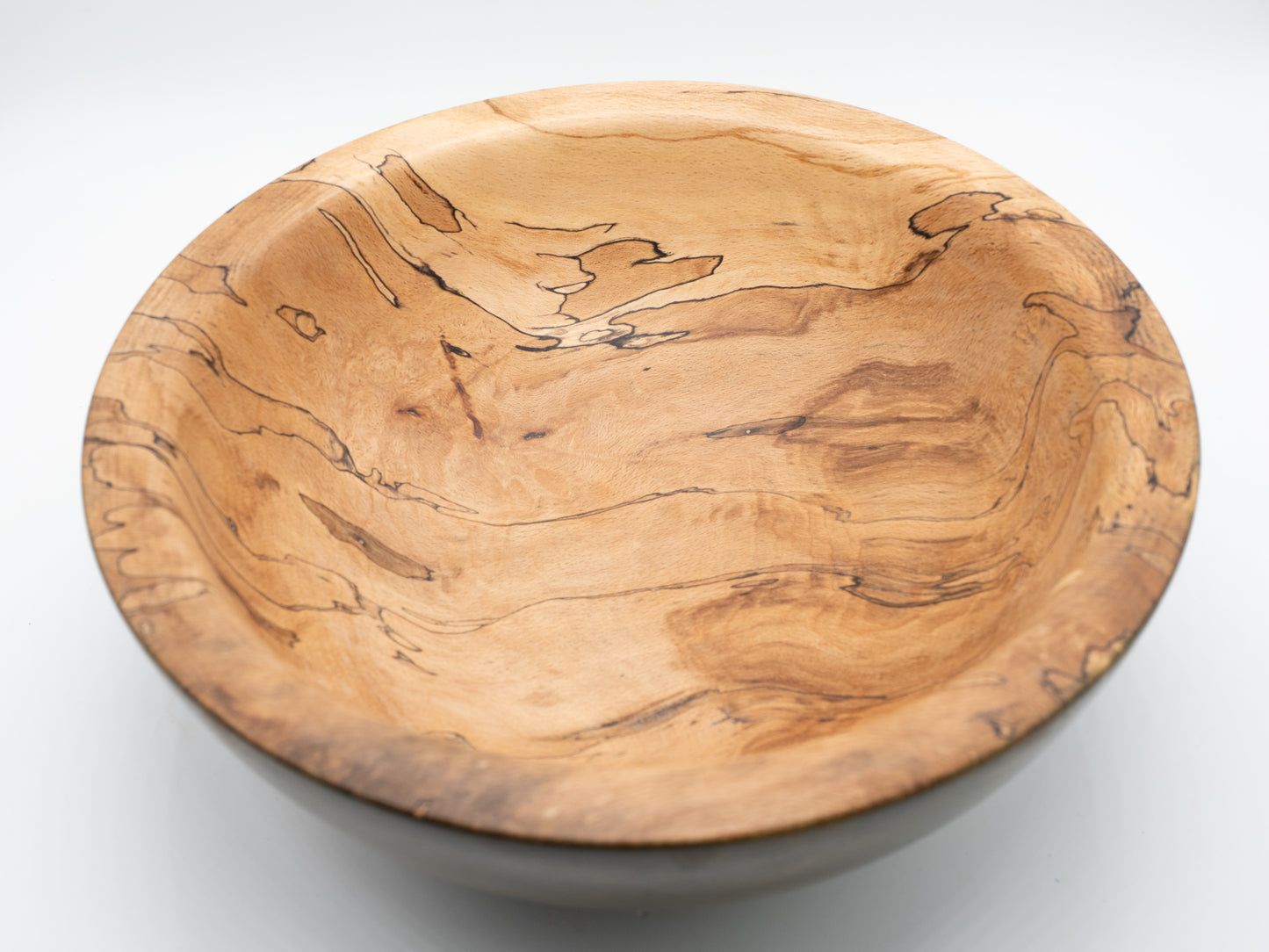 Beautiful Wooden SPALTED OAK Bowl Coloured in Greens & Yellow - Handmade, Wood Turned and Very Unique