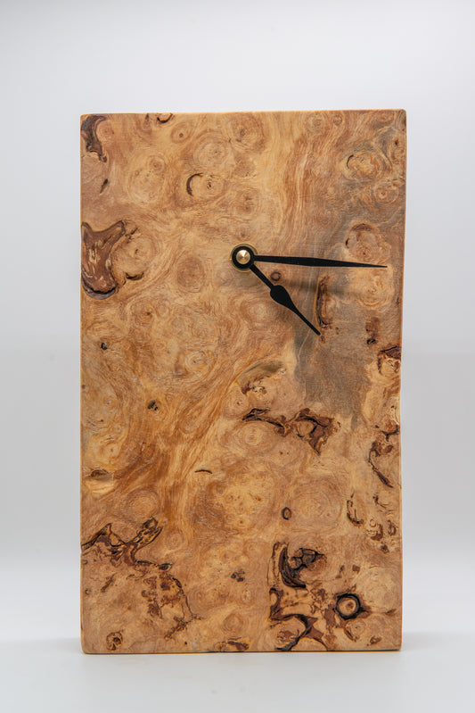 Chestnut Burr / Burl Shelf Clock