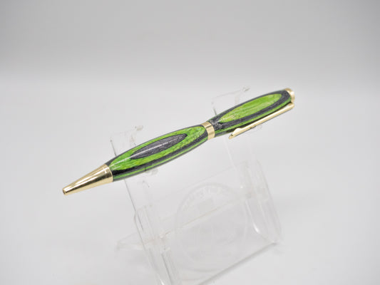 Multi Coloured Green ViVi-Ply™ Ballpoint Pen with GOLD Trim