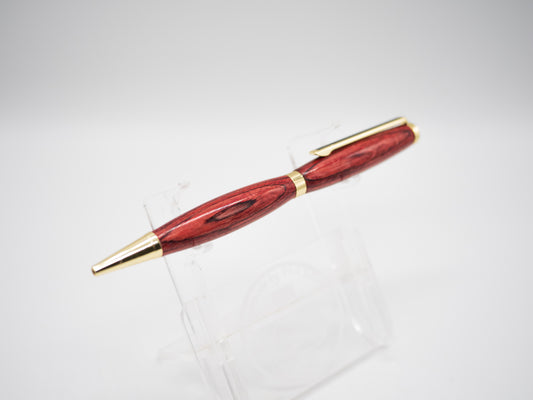 Multi Coloured 'ROSEWOOD' ViVi-Ply™ Ballpoint Pen with Gold Trim