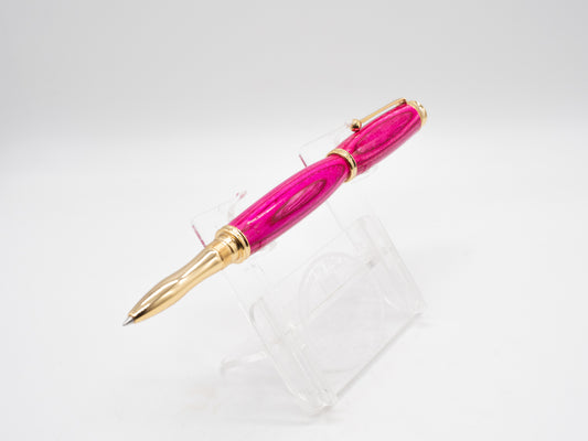 Multi Coloured PINK ViVi-Ply™ Executive Ballpoint Pen with GOLD Trim