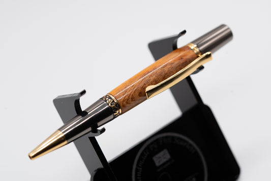 YEW & GOLD Trim Gold Executive Ball Point Pen - in Gun Metal and Gold