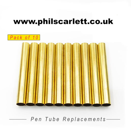Spare 7mm Brass Tubes |  50mm | 10 Pack | Pen Turning
