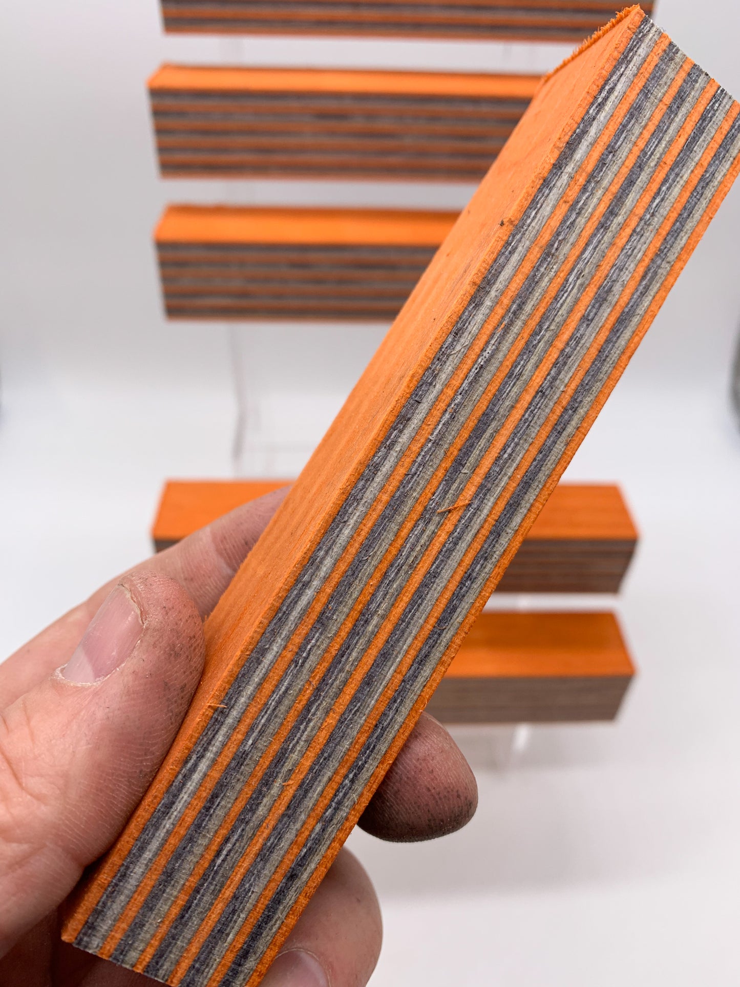 ViVi-Ply™ Birch Wood | Spectra | Wooden Pen Blanks | Burnt Orange, Grey & Black