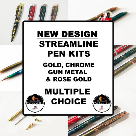 NEW DESIGN STREAMLINE Pen Kits | Multiple Choice Gold / Chrome / Gun Metal / Rose Gold | Pen Turning