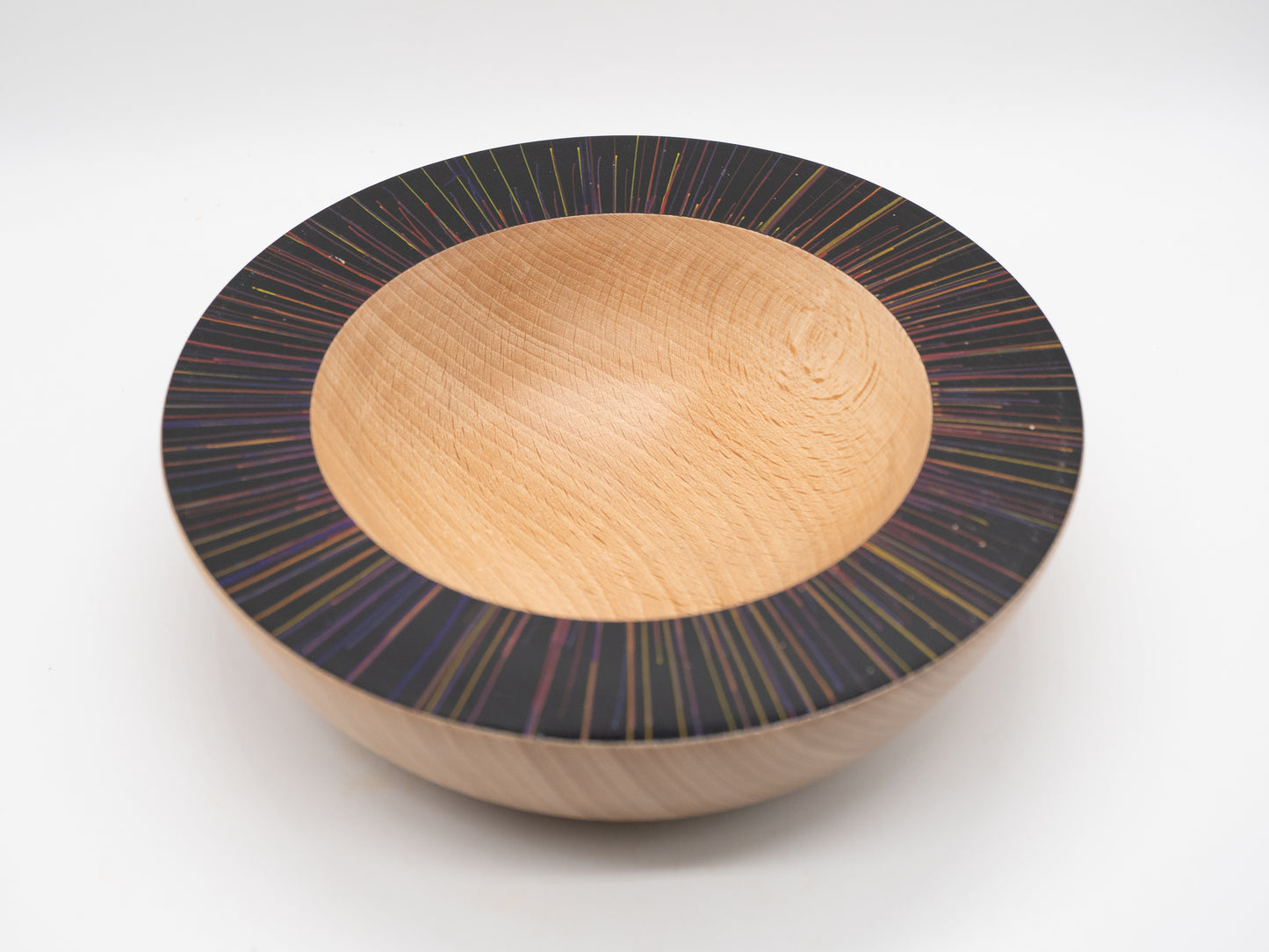 VERY Colourful Wooden Bowl - Unique Wood Turned & Handmade