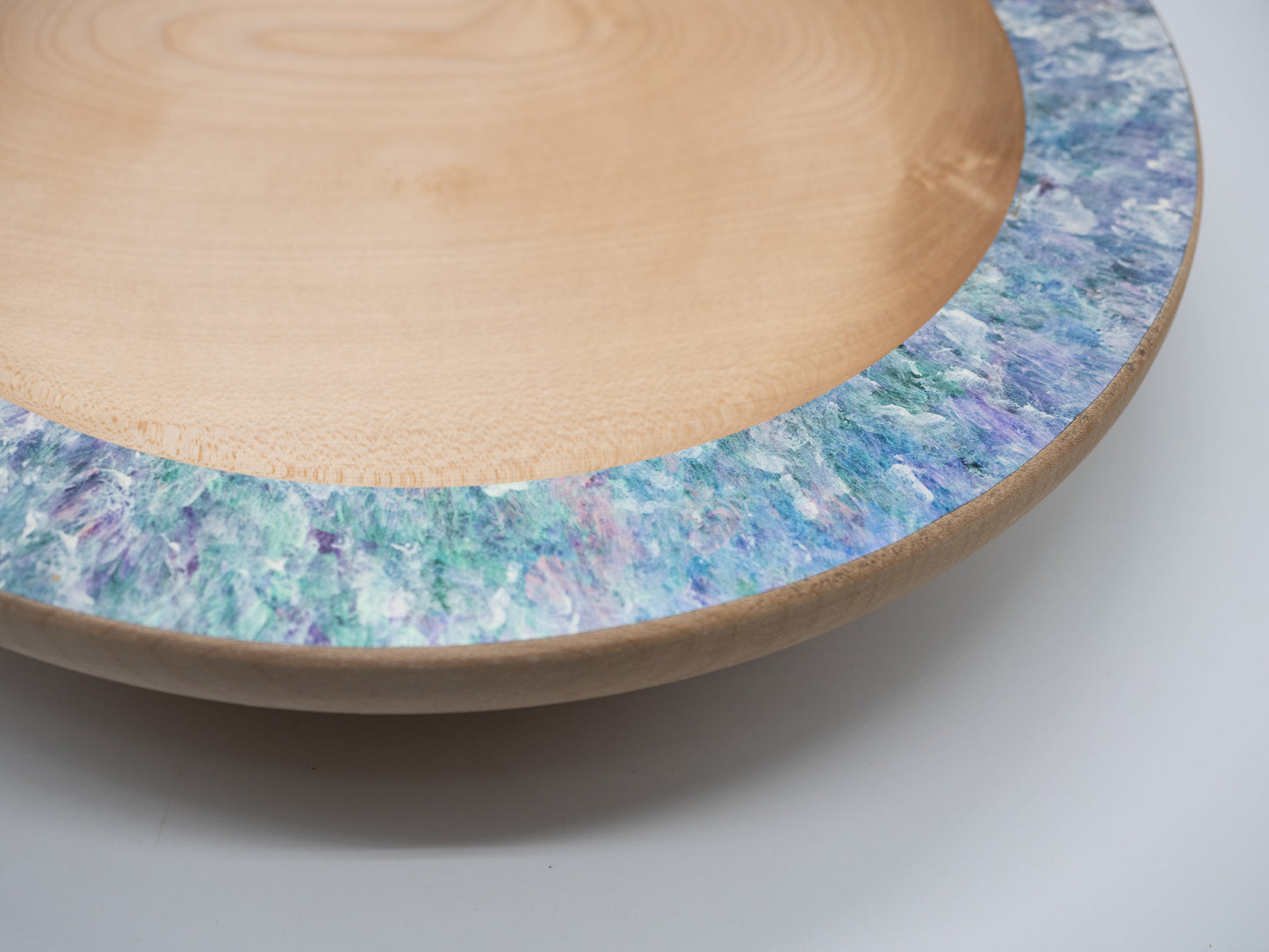 Wooden Beech Fruit Bowl / Coloured with Jo Sonja Iridescent Colours  - Handmade, Wood Turned and Very Unique