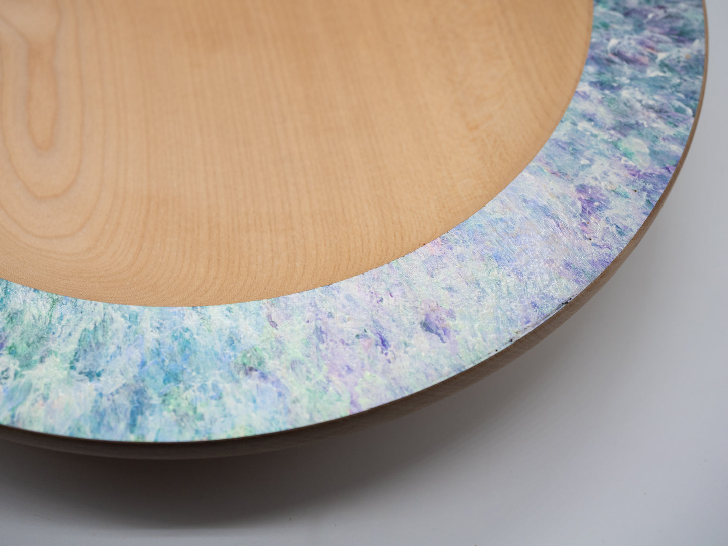 Wooden Beech Fruit Bowl / Coloured with Jo Sonja Iridescent Colours  - Handmade, Wood Turned and Very Unique