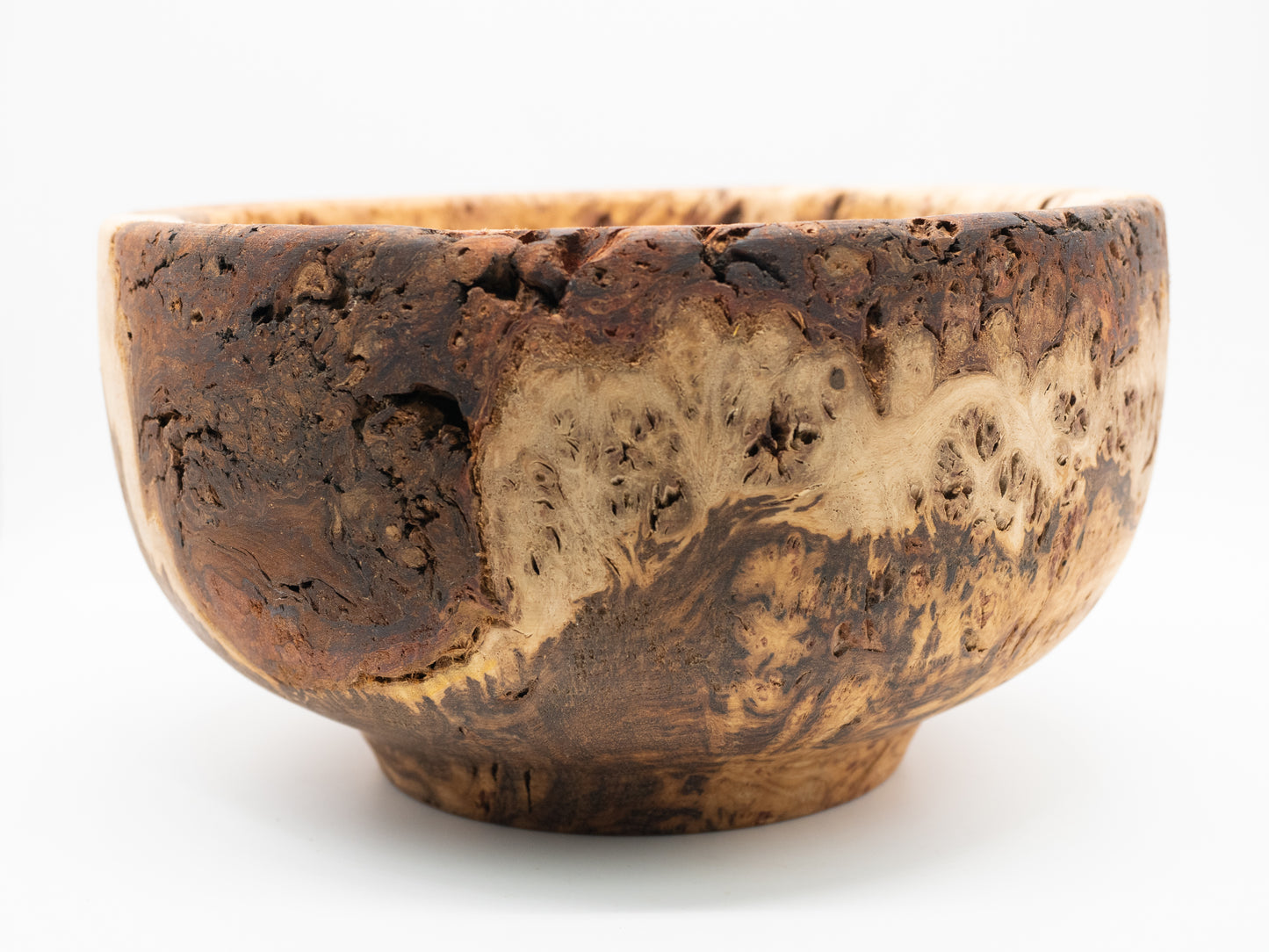 Very Unique Large Wooden Oak Burr / Burl Bowl - Handmade & Wood Turned