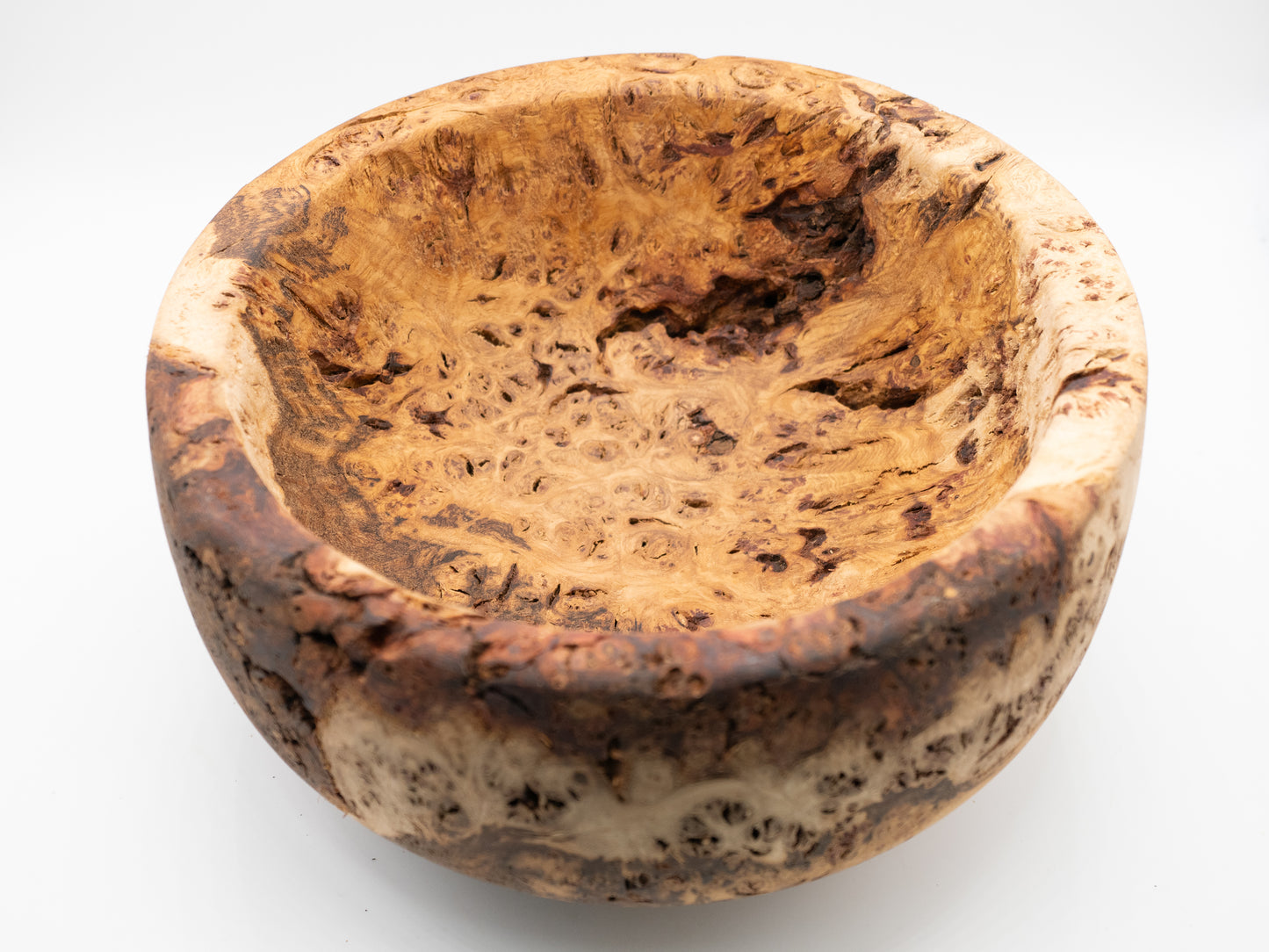 Very Unique Large Wooden Oak Burr / Burl Bowl - Handmade & Wood Turned