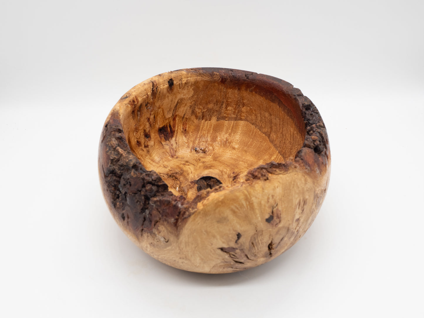 Very Unique Wooden Oak Burr / Burl Bowl - Handmade & Wood Turned