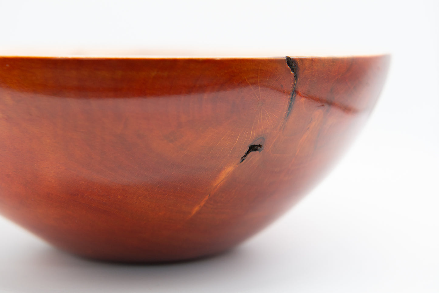 Deep ORANGE Beech Wooden Bowl 19cm x 8cm - Very Unique, Wood Turned Bowl