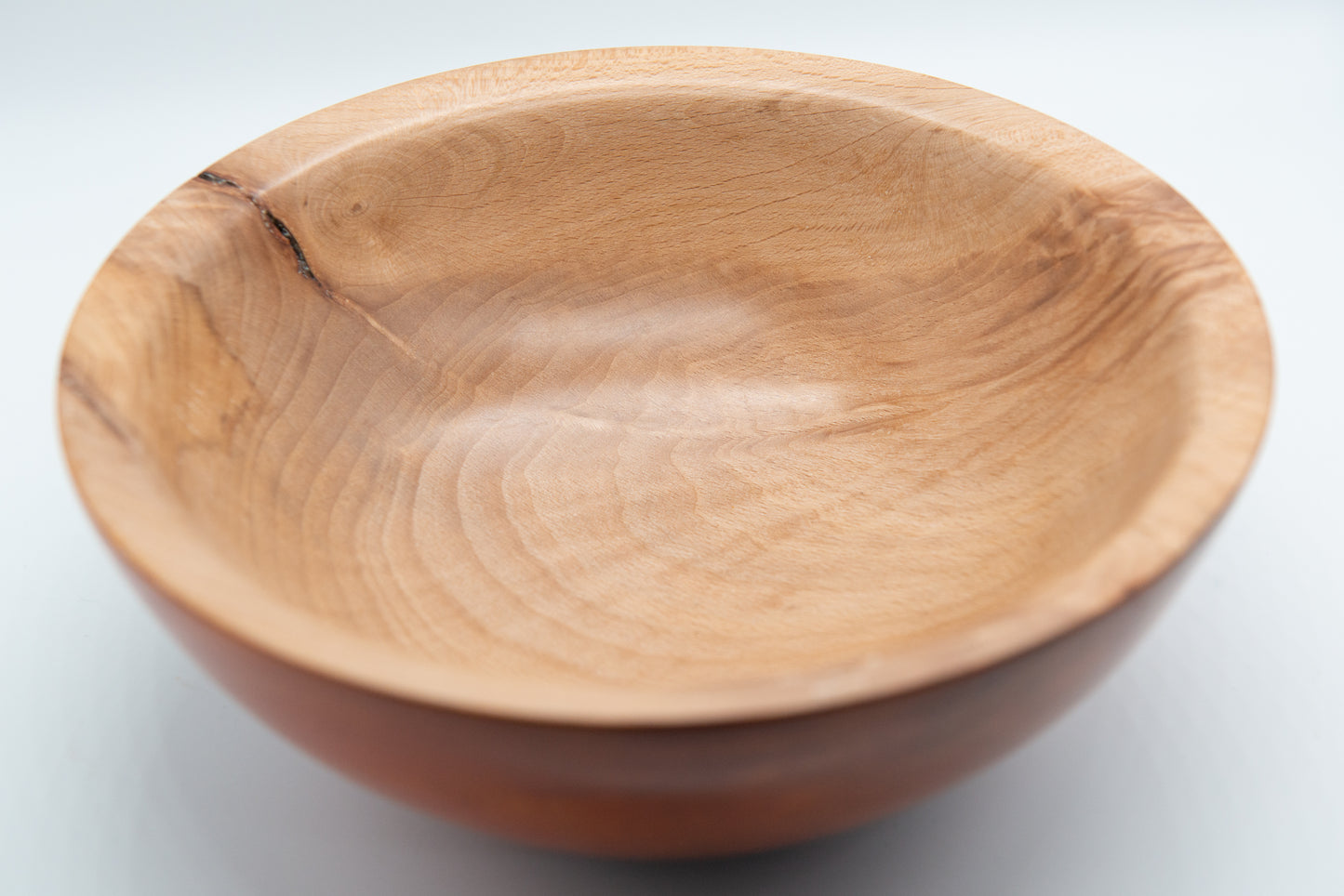 Deep ORANGE Beech Wooden Bowl 19cm x 8cm - Very Unique, Wood Turned Bowl