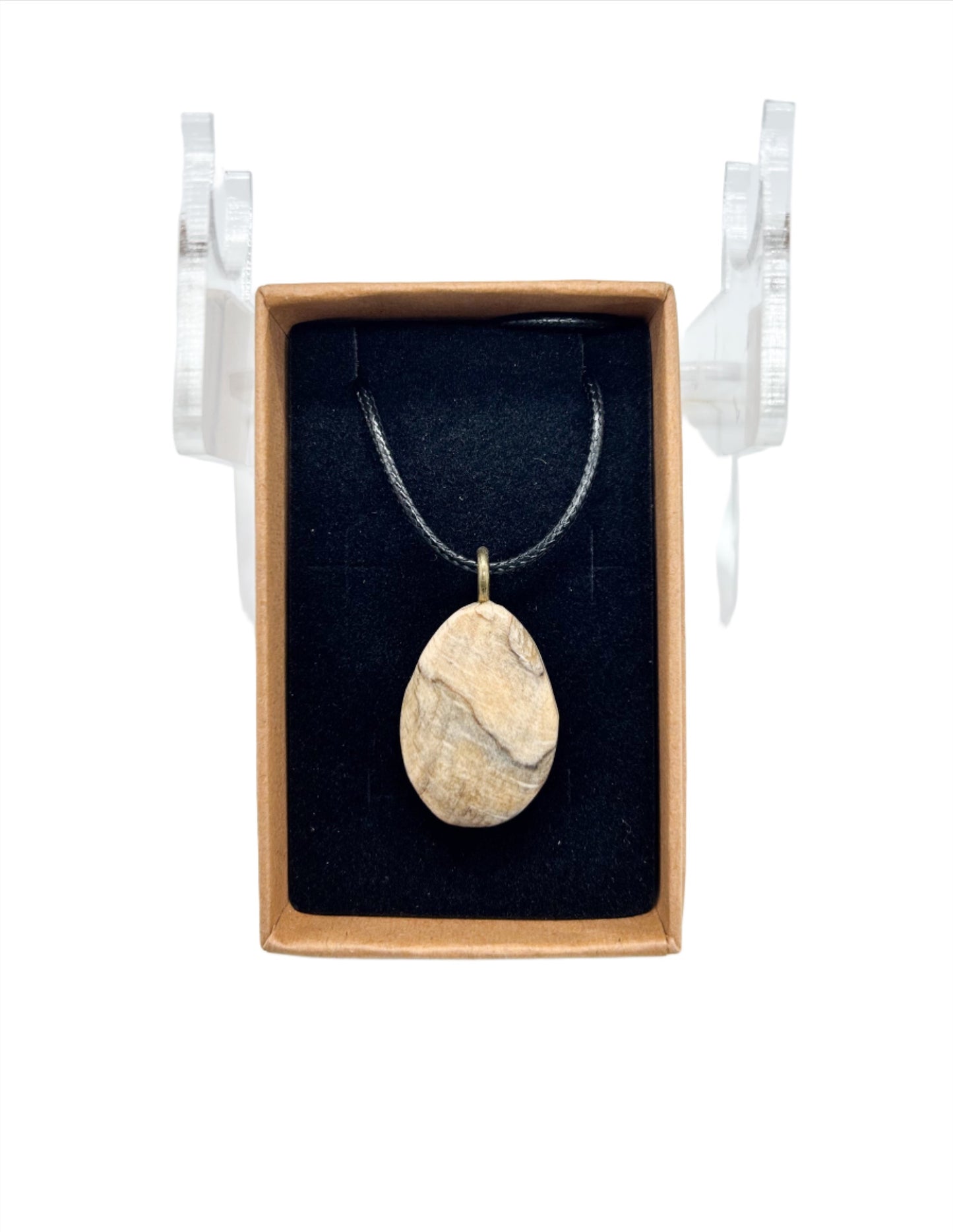 Unisex Spalted Beech Handmade Pendant