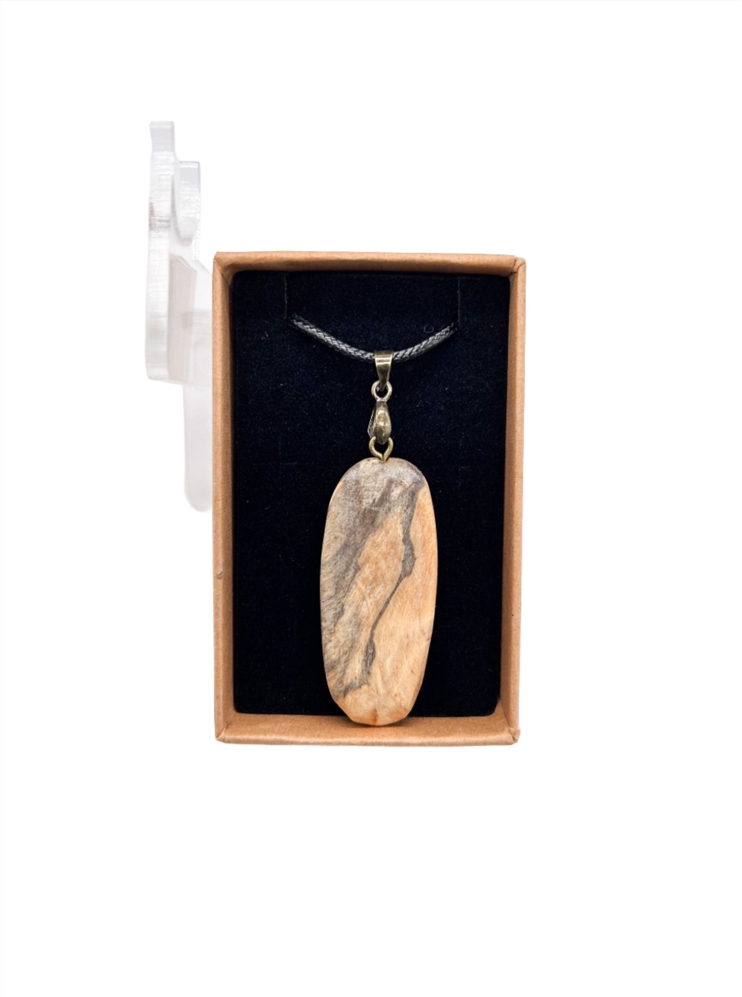 Unisex Spalted Beech Handmade Pendant