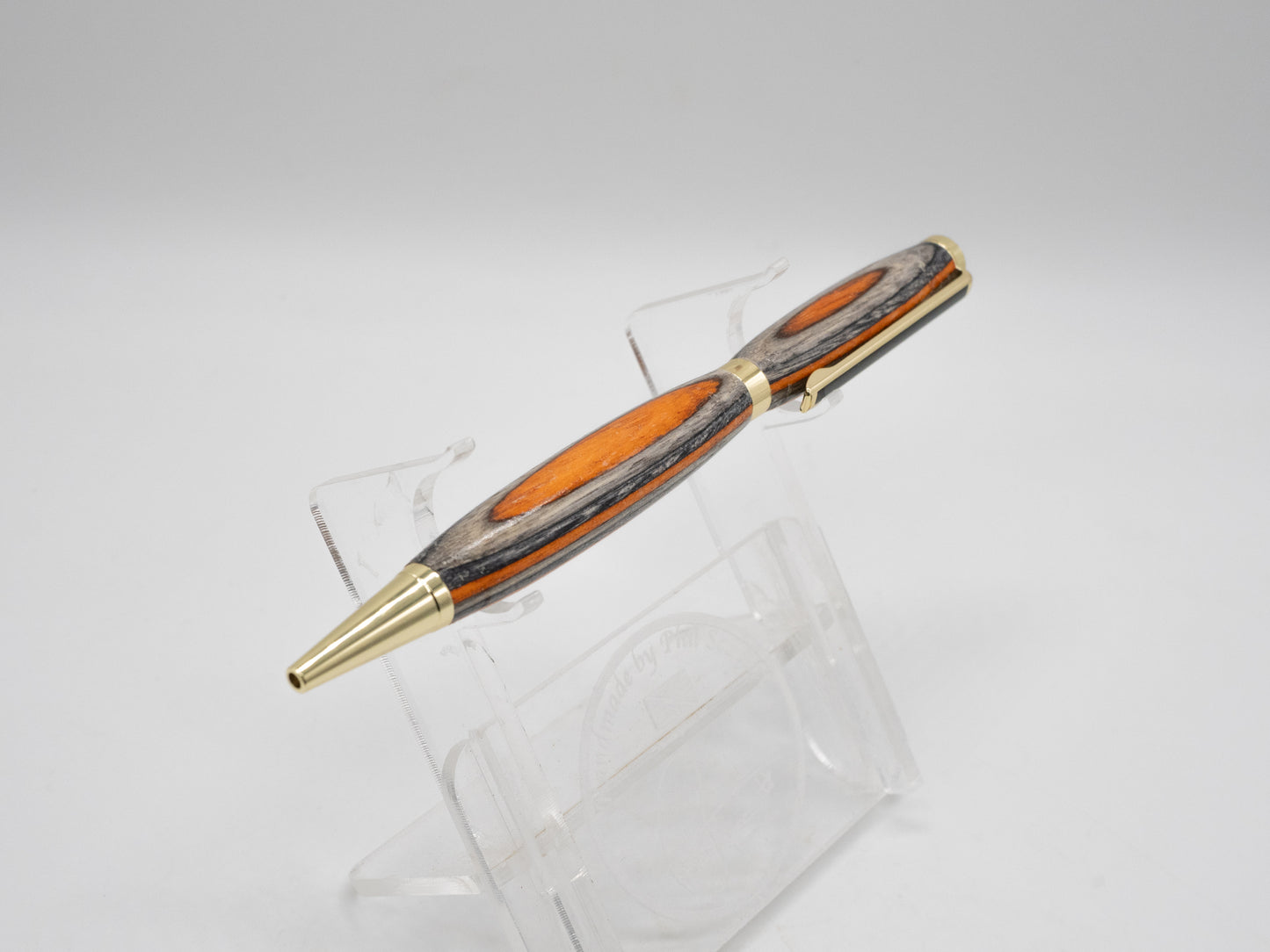 Multi Coloured Orange ViVi-Ply™ Ballpoint Pen with Gold Trim