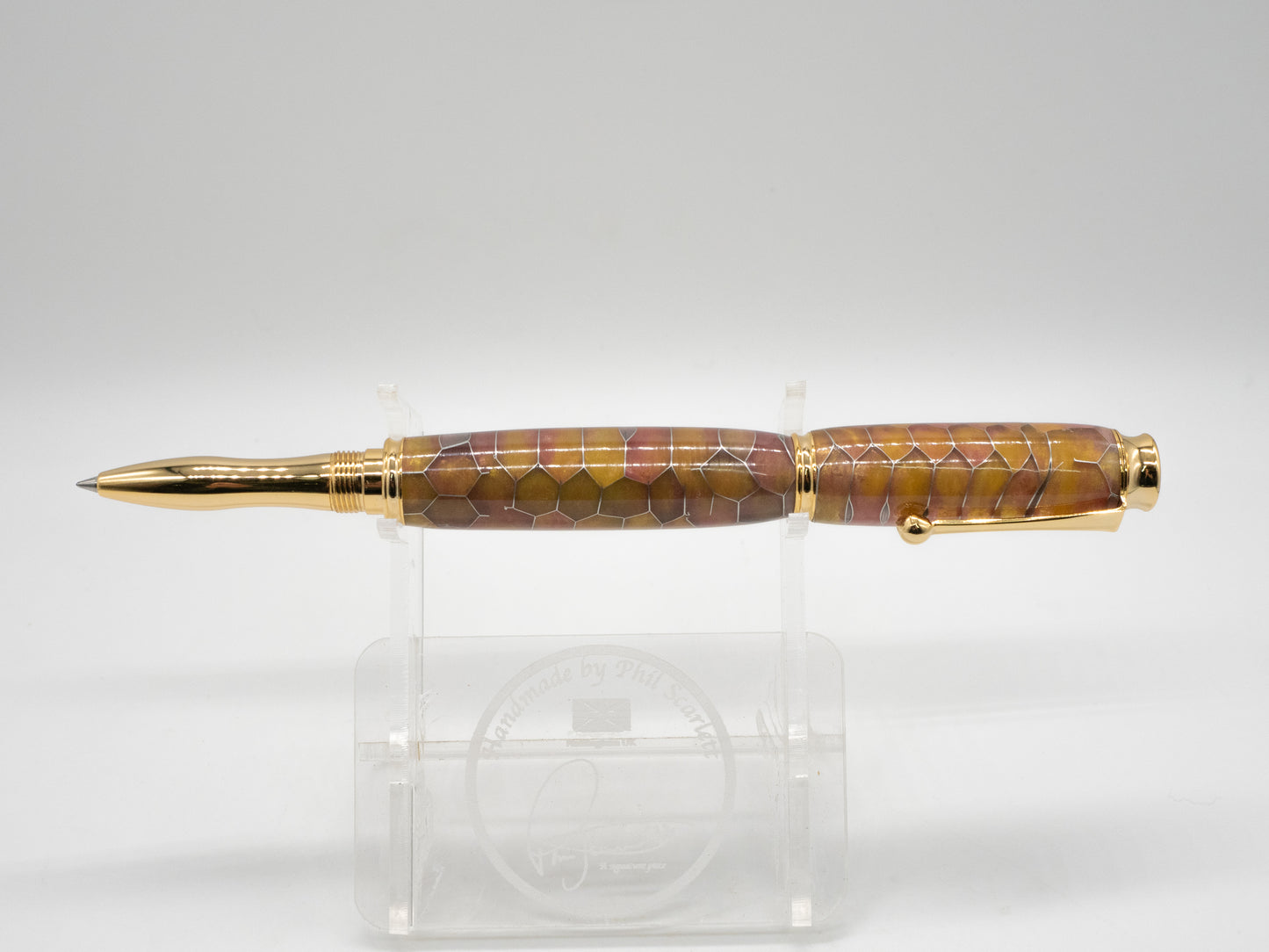 Executive Ball Point Pen - Imitation Snake Skin with Gold Trim